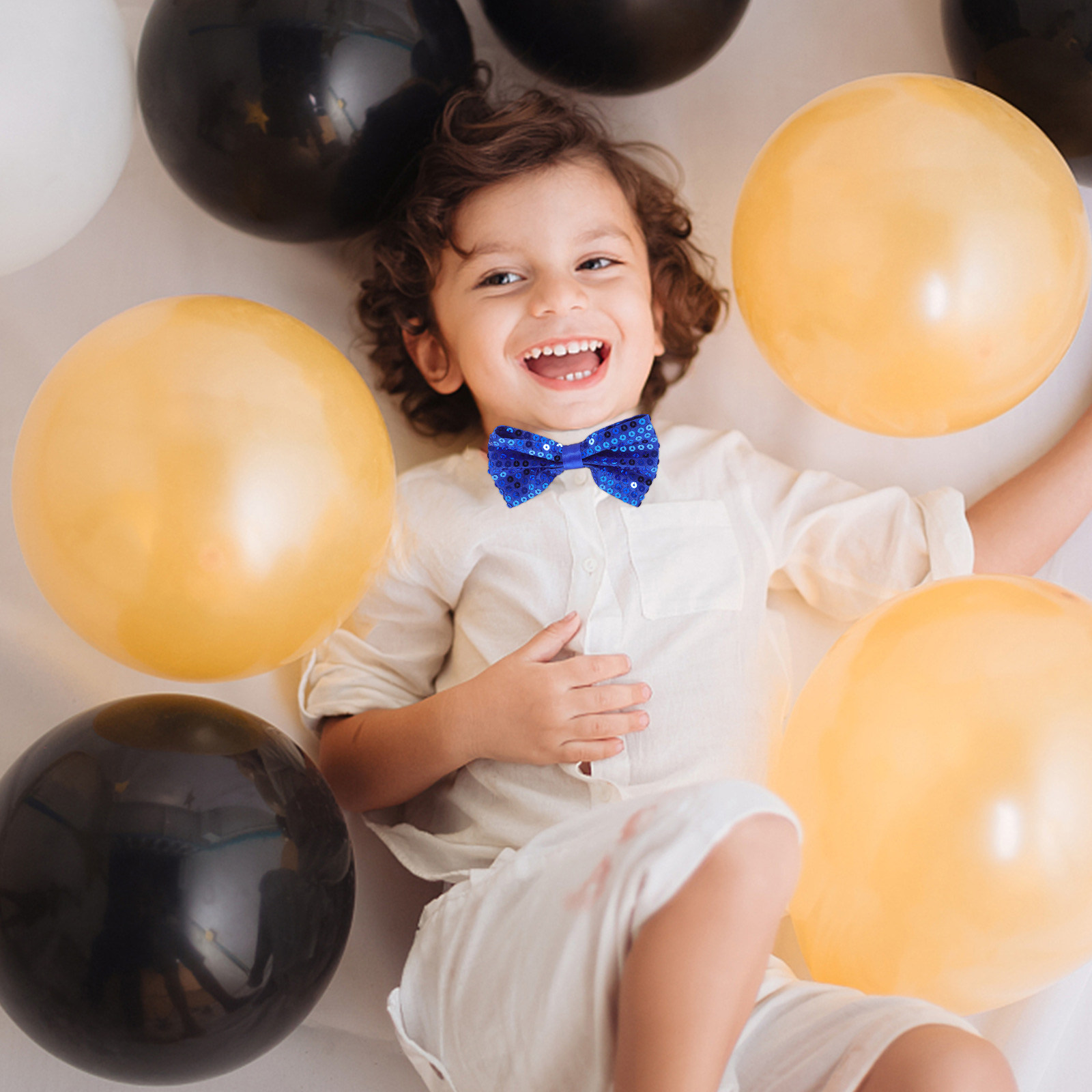 Bow Tie Pre Tied - 5Pcs Children's Glitter Sequin Bow Tie