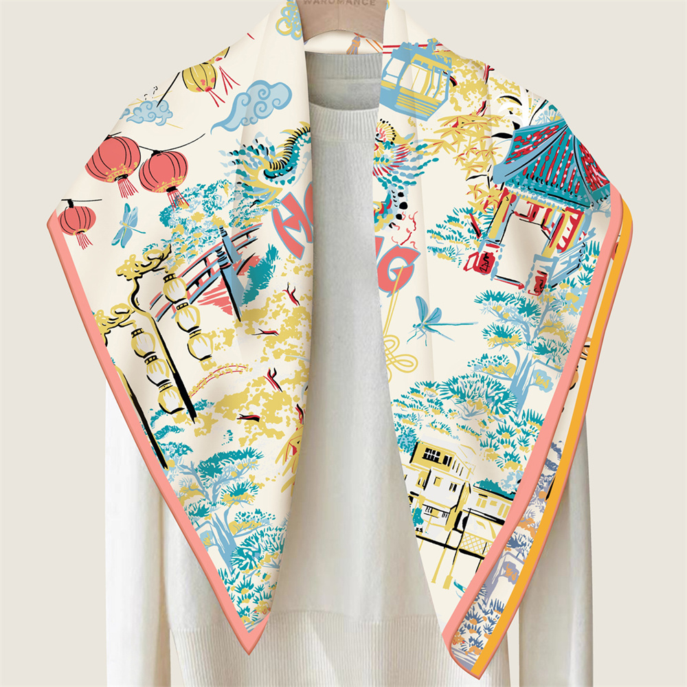 90CMTwill Silk Scarf Women Dou – обзор и цена Face Scarf Mask