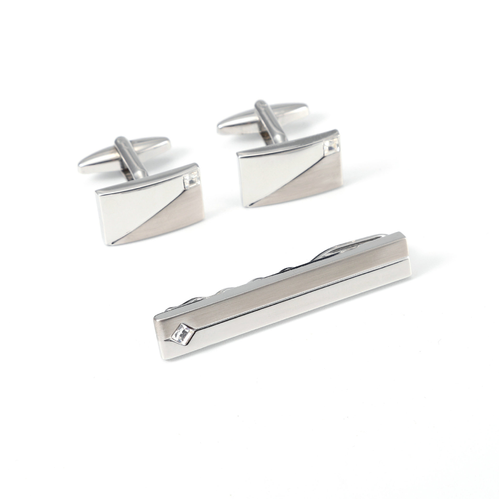 Simple Geometric Diamond Studd – обзор и цена Tie Clip Silver