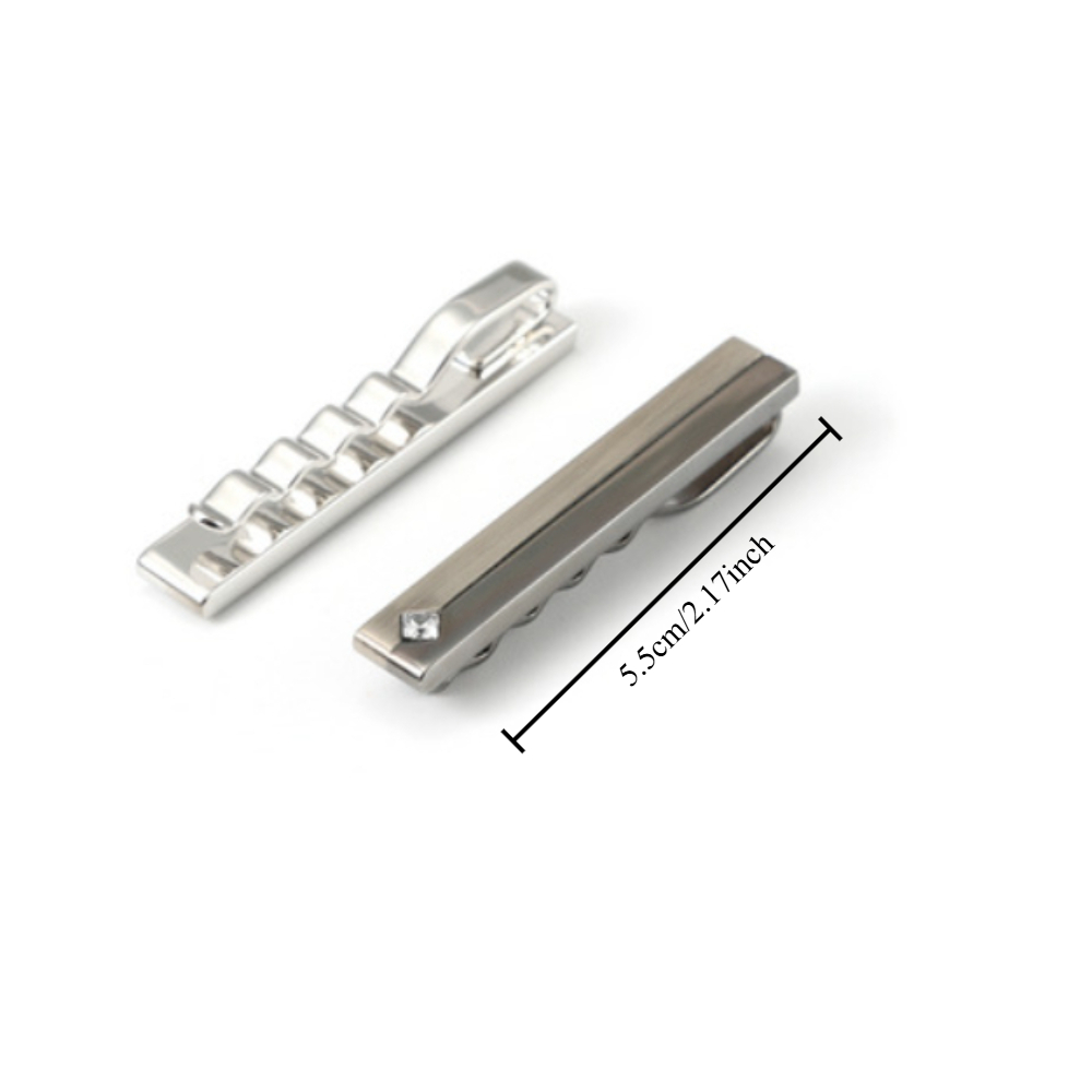Simple Geometric Diamond Studd – обзор и цена Tie Clip Silver