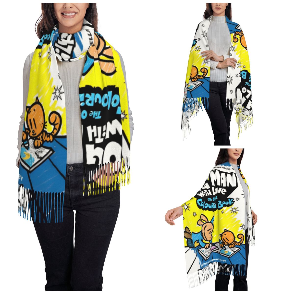 Womens Tassel Scarf Dog Man Do – обзор и цена Pashmina Wrap Large