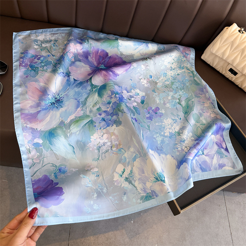 2026 New Floral Print Silk Squ – обзор и цена Silk Neck Scarf