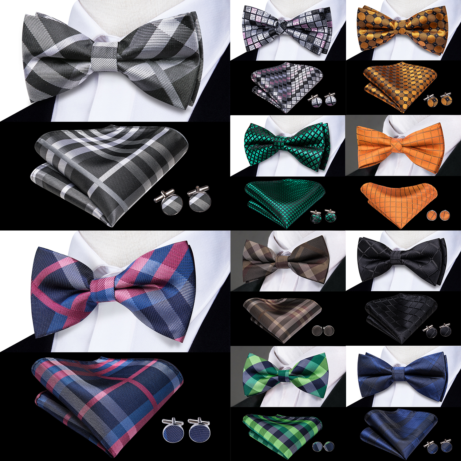 Hi-Tie Grey Plaid Jacquard Pre – обзор и цена Bow Tie Pre Tied