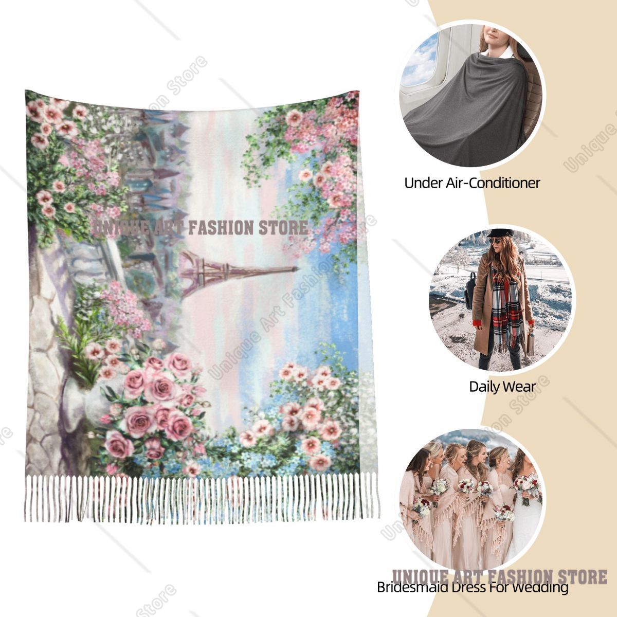 Oil Painting France Paris Eiff – обзор и цена Pashmina Wrap Large
