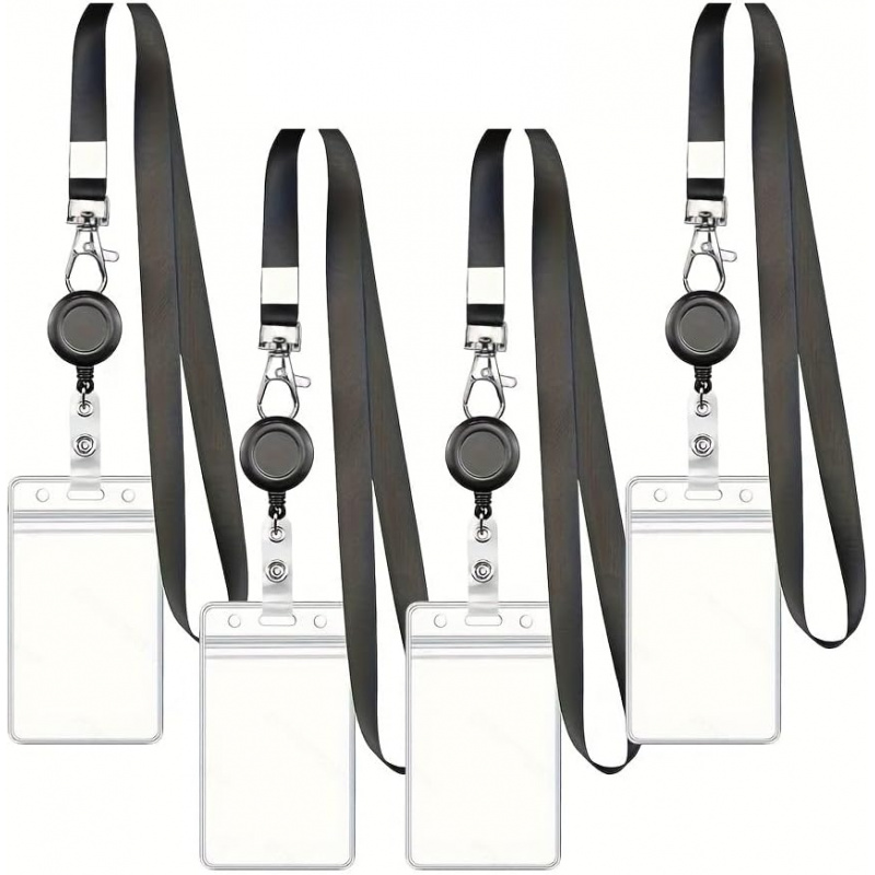 4PCS Lanyard Black Retractable – обзор и цена Lanyard Badge Holder
