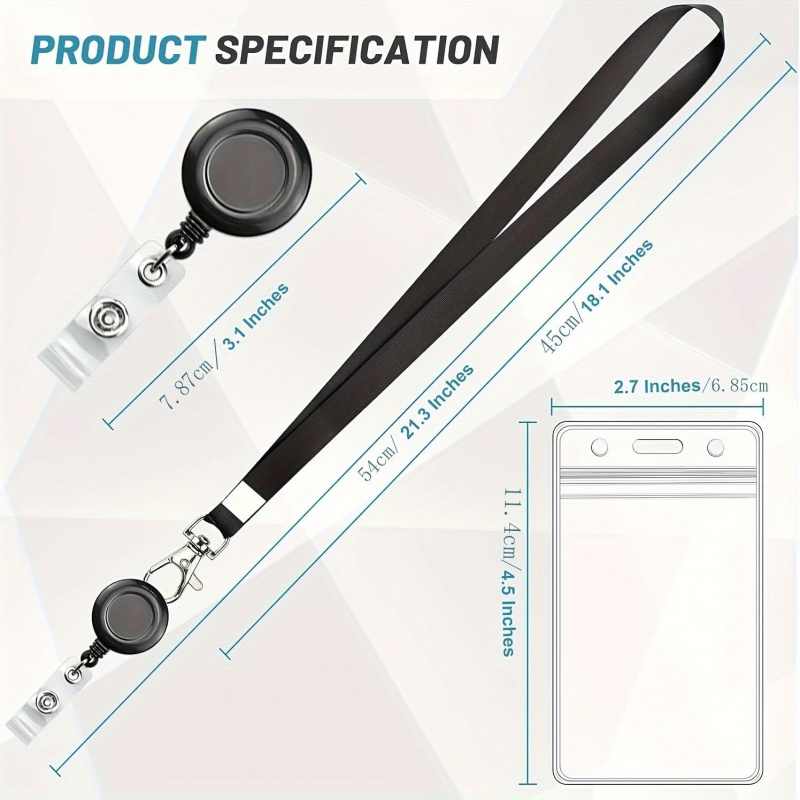 4PCS Lanyard Black Retractable – обзор и цена Lanyard Badge Holder