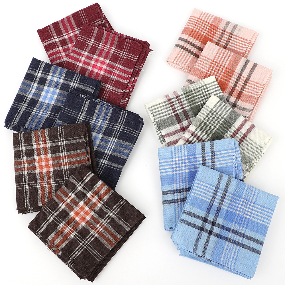 6pcs Men's Mixed Color Plaid S – обзор и цена Handkerchief Cotton Men