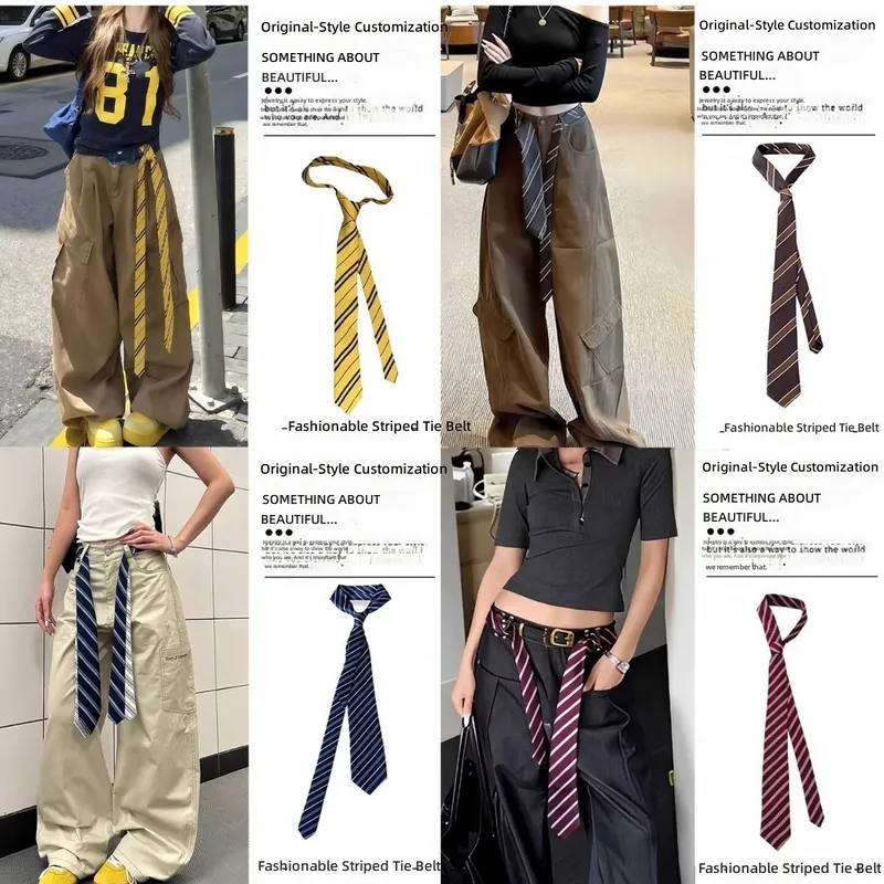 2026 South Korea Dongdaemun St – обзор и цена Silk Tie Striped