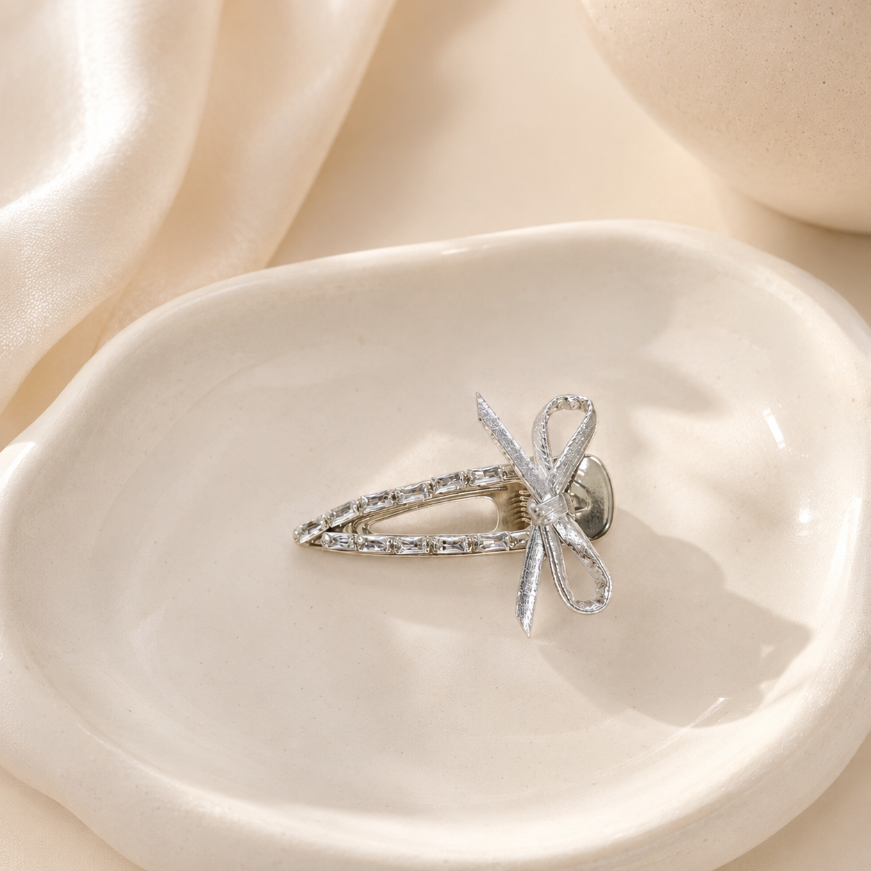 Y2K Bow Hair Clip Silver Alloy – обзор и цена Tie Clip Silver
