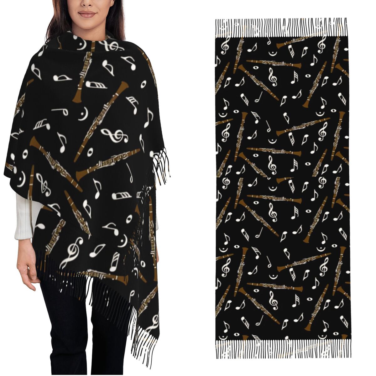Womens Scarf with Tassel Clari – обзор и цена Pashmina Wrap Large