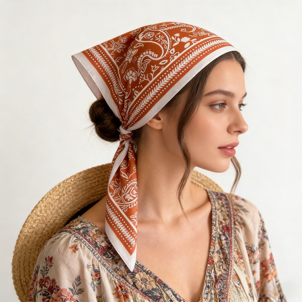 1Pc cashew print fashion silk  – обзор и цена Silk Neck Scarf