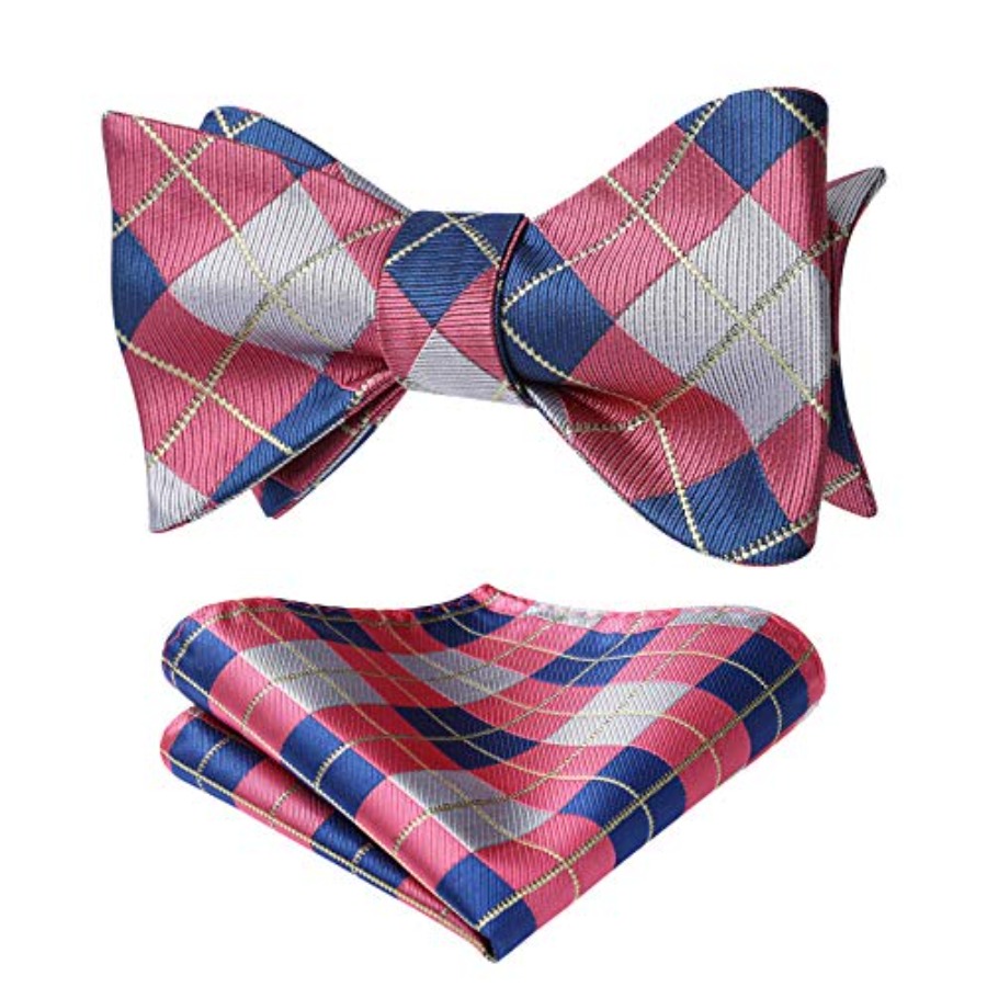 Bow Ties for Men Check Plaid S – обзор и цена Pocket Square Set
