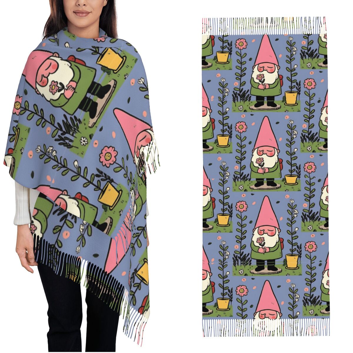 Mythical Garden Gnome Shawls W – обзор и цена Pashmina Wrap Large