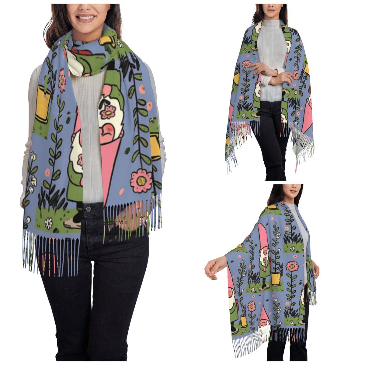 Mythical Garden Gnome Shawls W – обзор и цена Pashmina Wrap Large