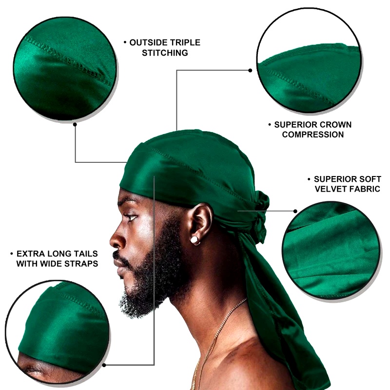 1-4Pcs New silk Durag Bandana  – обзор и цена Bandana Doo Rag