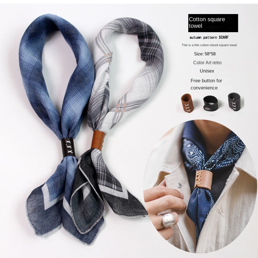 Men's Square Scarf with Button – обзор и цена Ascot Neck Scarf