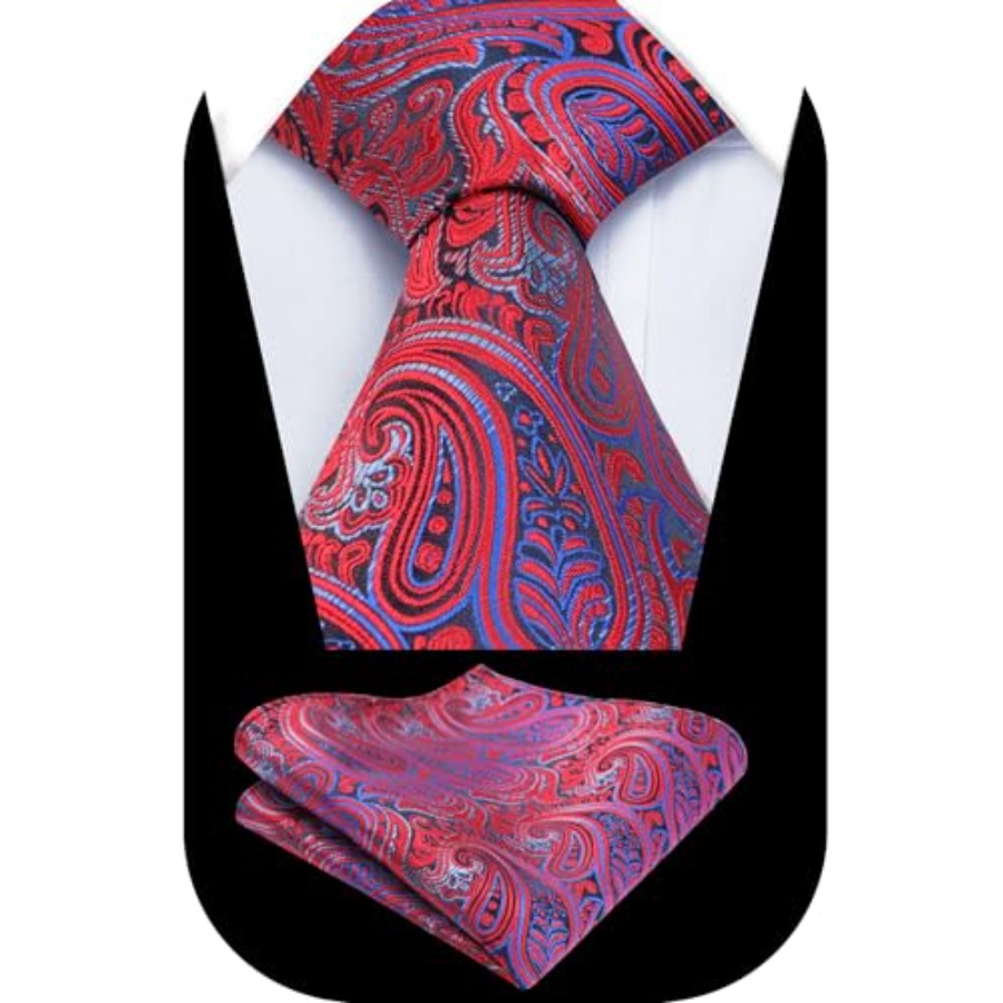 Mens Gradient Paisley Necktie  – обзор и цена Pocket Square Set