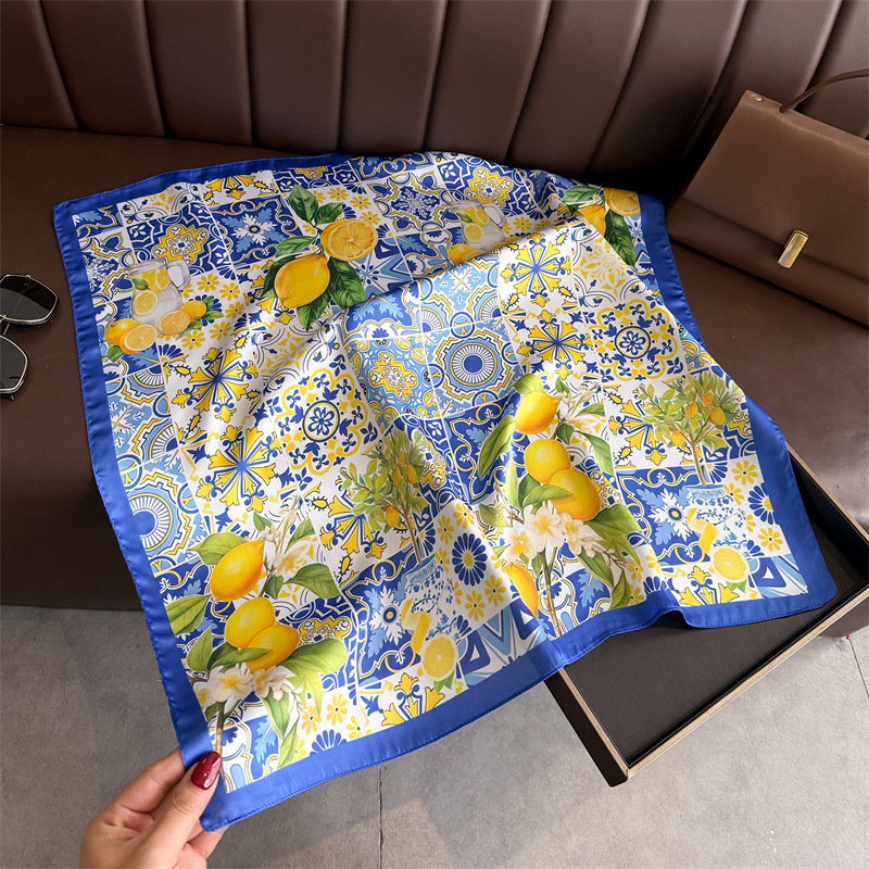 2026 New Fruit Print Silk Squa – обзор и цена Face Scarf Mask