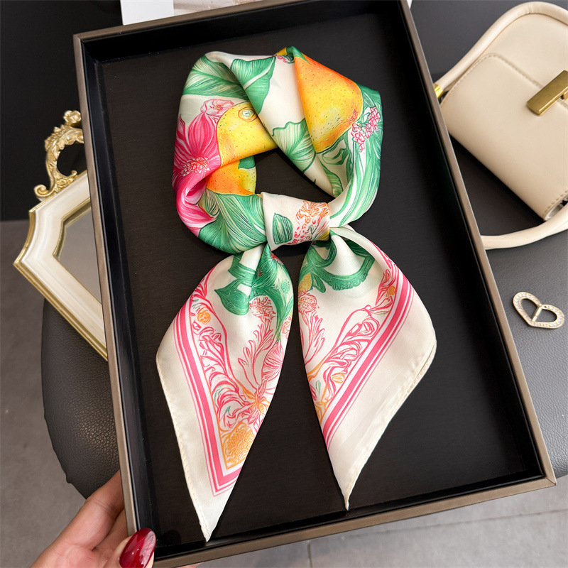 2026 New Fruit Print Silk Squa – обзор и цена Face Scarf Mask