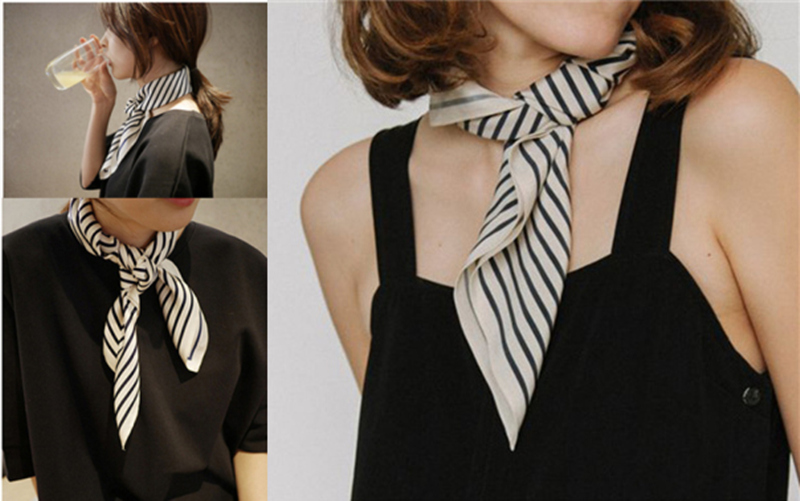 Fringe Frame Square Scarves Ba – обзор и цена Silk Tie Striped