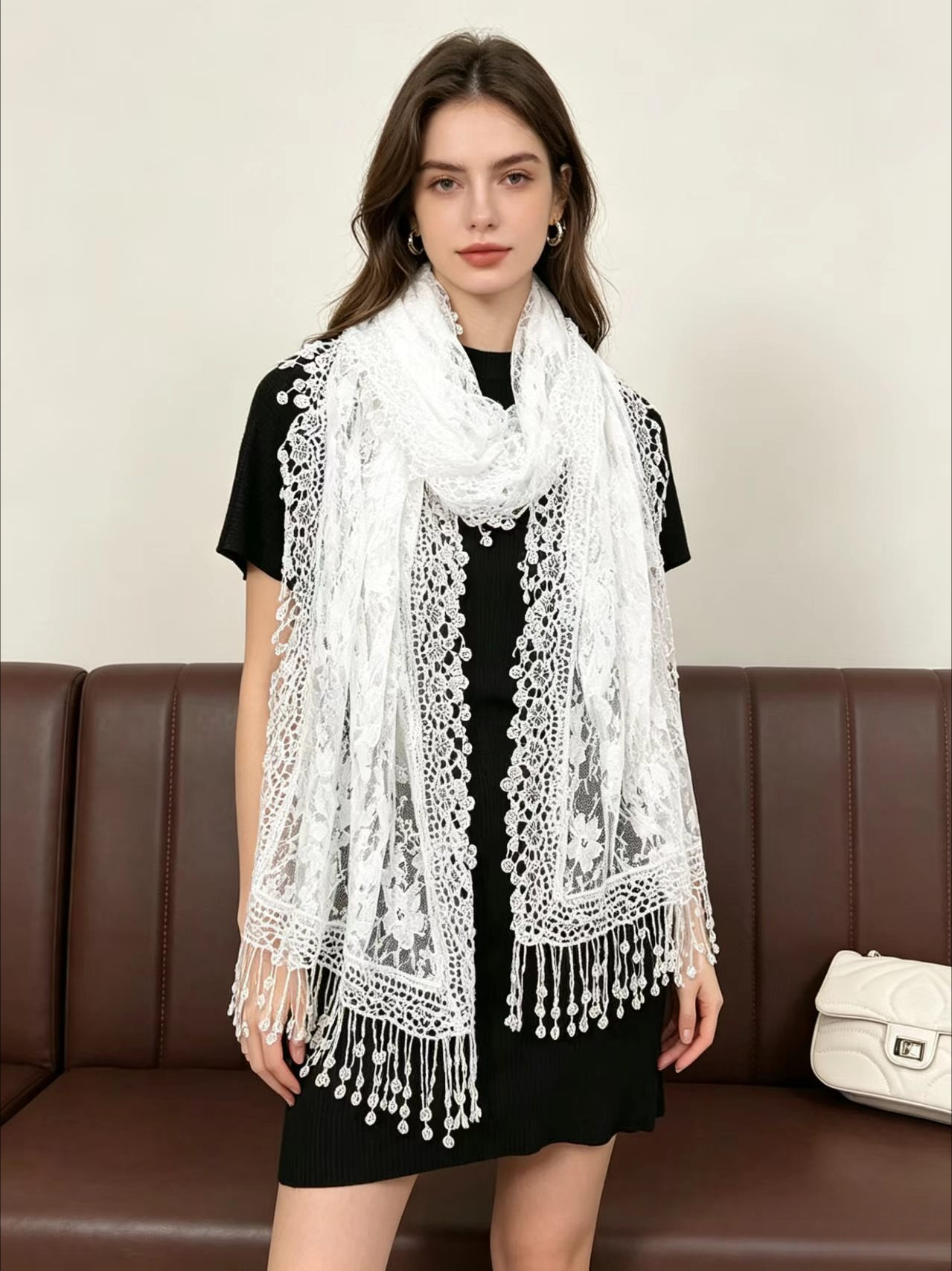 New Embroidery Lace Scarf Shaw – обзор и цена Stole Wedding Shawl