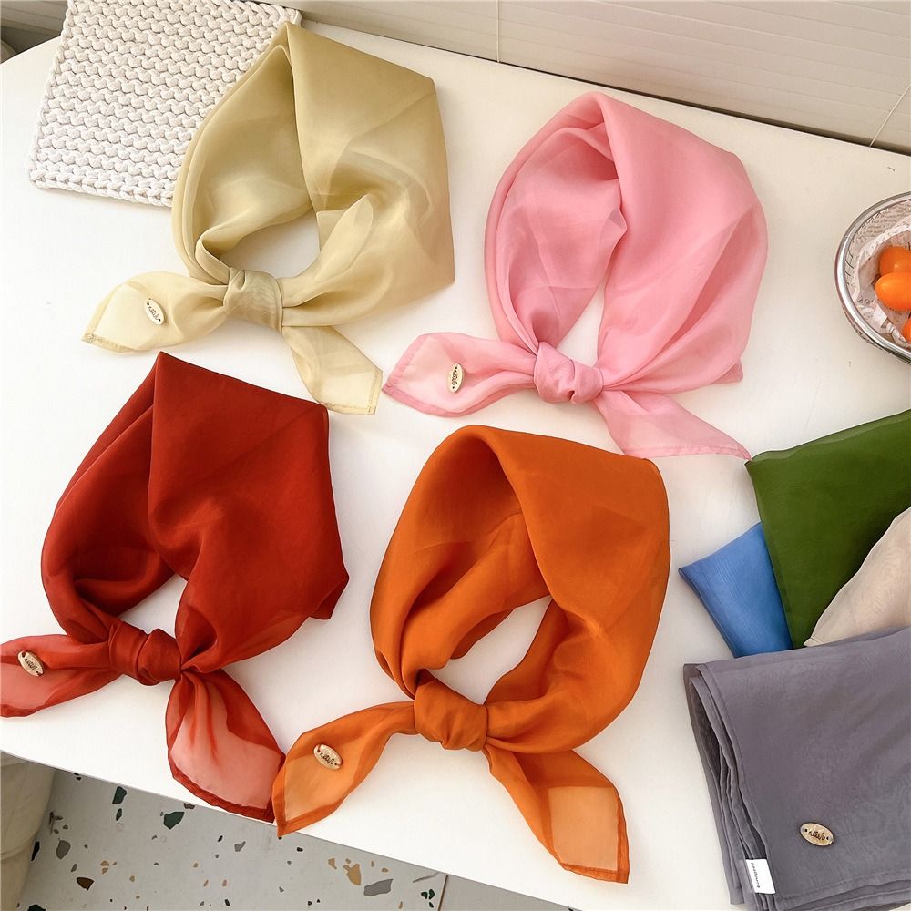 Retro Solid Color Small Square – обзор и цена Scarf Silk Square