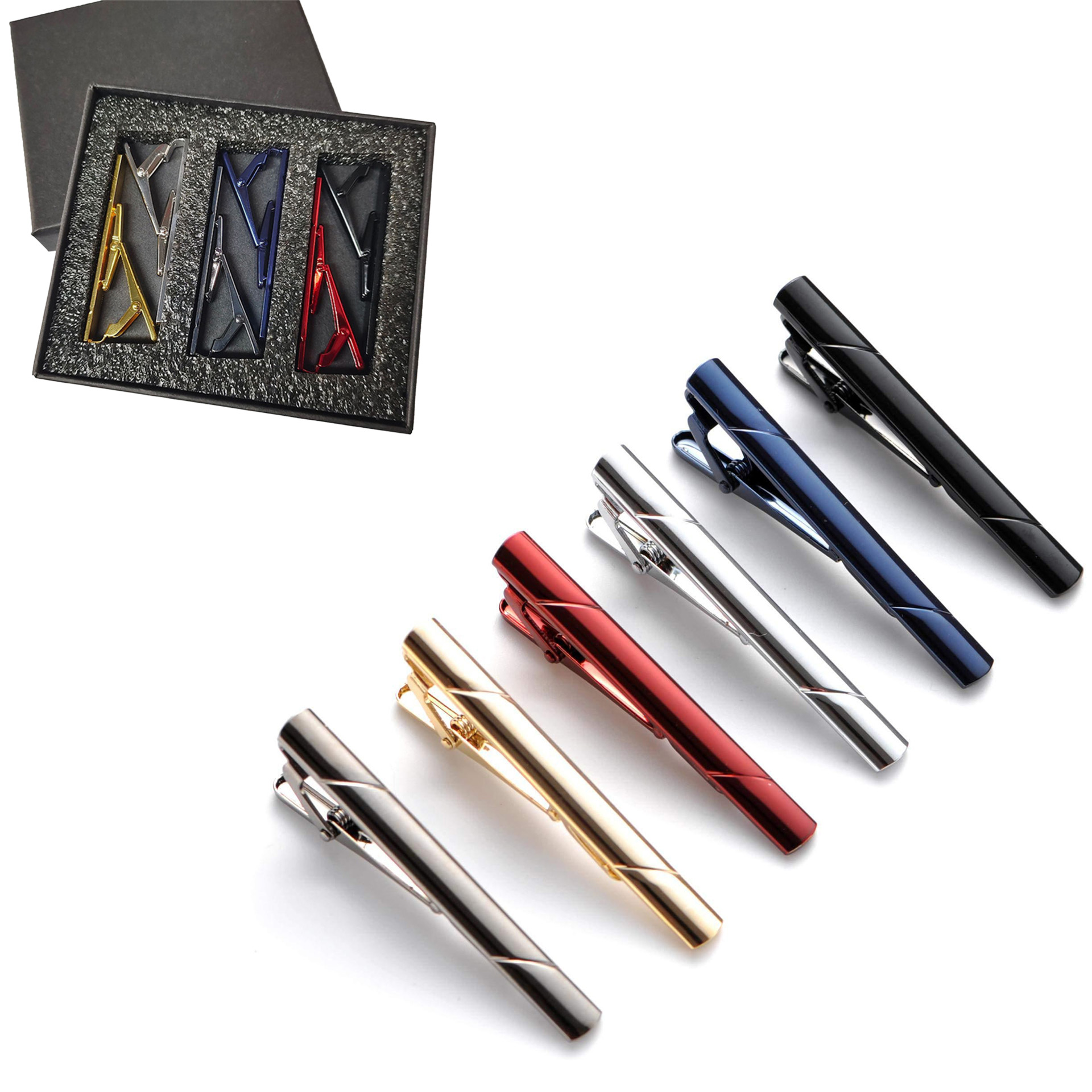 Metal Necktie Tie Clips 1/4/6  – обзор и цена Tie Bar Set Gift