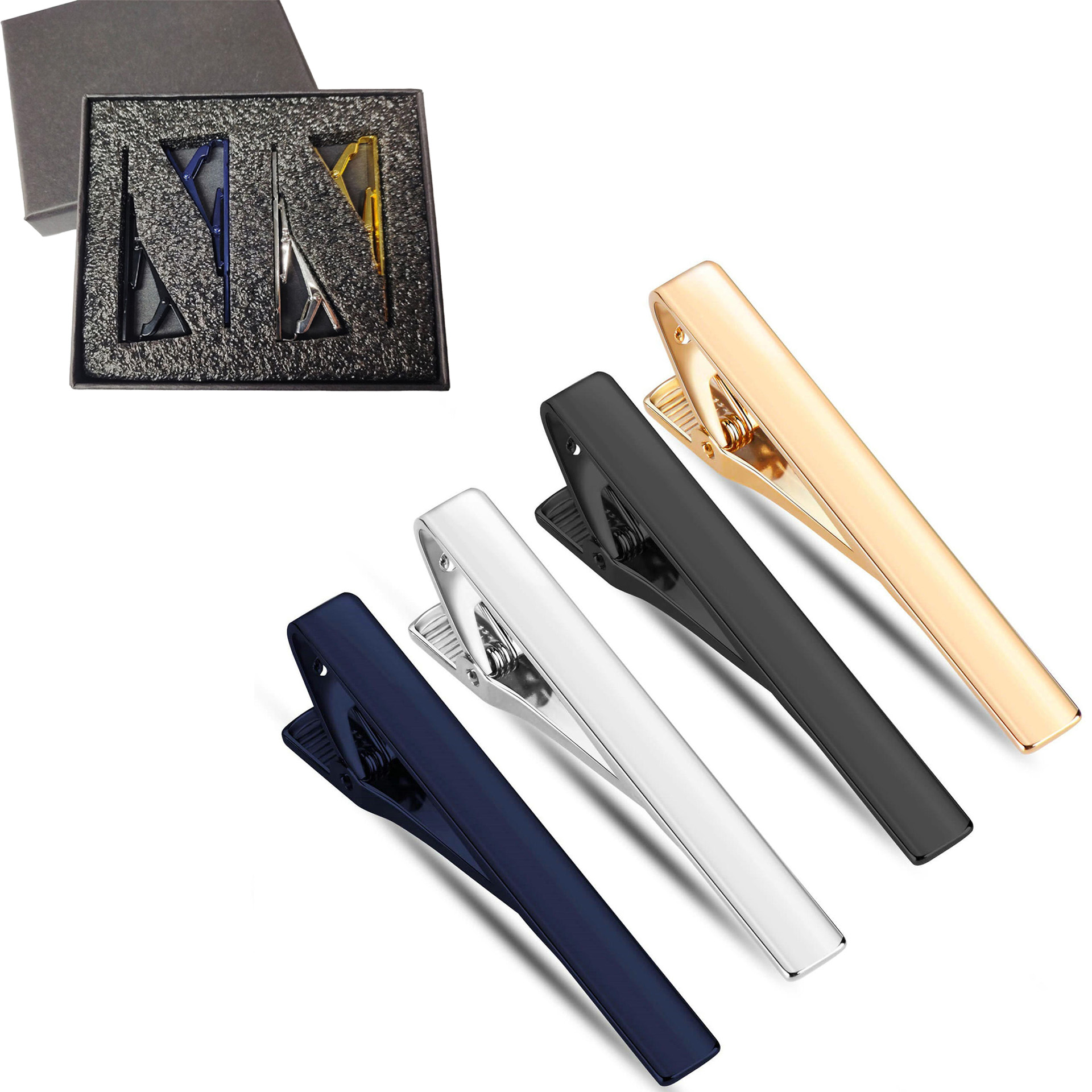 Metal Necktie Tie Clips 1/4/6  – обзор и цена Tie Bar Set Gift