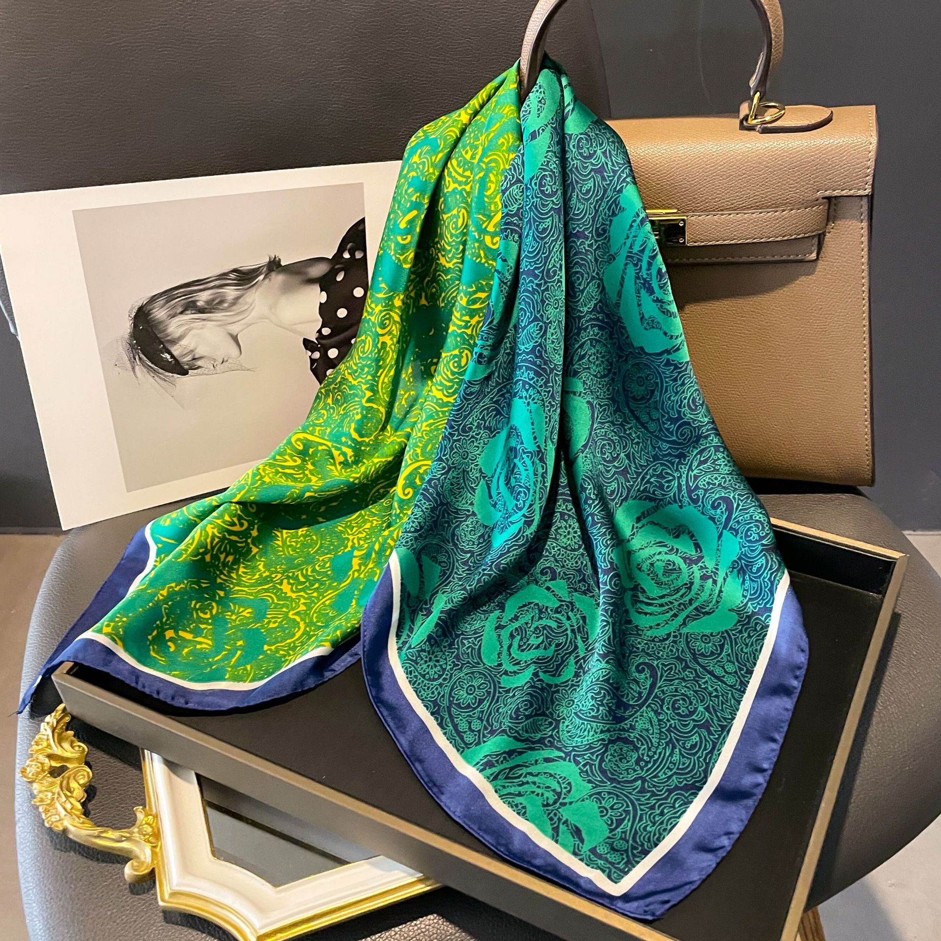 70x70cm Women Scarf Silk Feeli – обзор и цена Ascot Neck Scarf