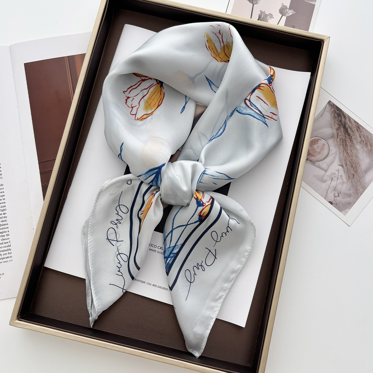 1pcs Summer Bright Color Oil P – обзор и цена Ascot Neck Scarf