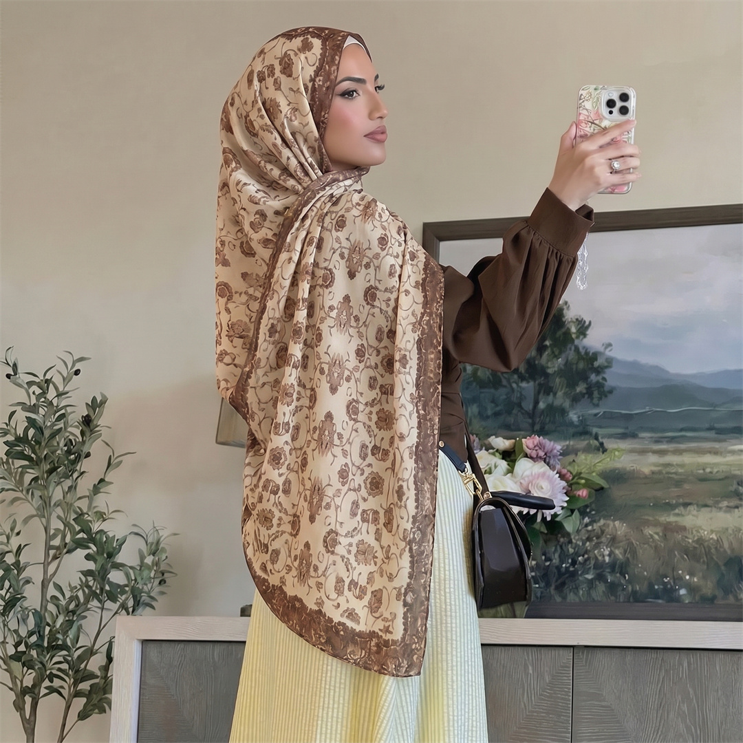 Vintage Floral Print Hijab Sof – обзор и цена Head Wrap Turban