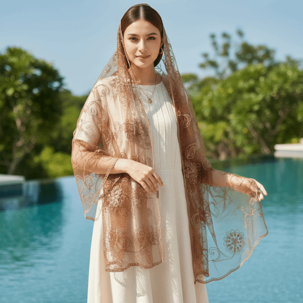 Lace Scarf Embroidered Floral  – обзор и цена Stole Wedding Shawl
