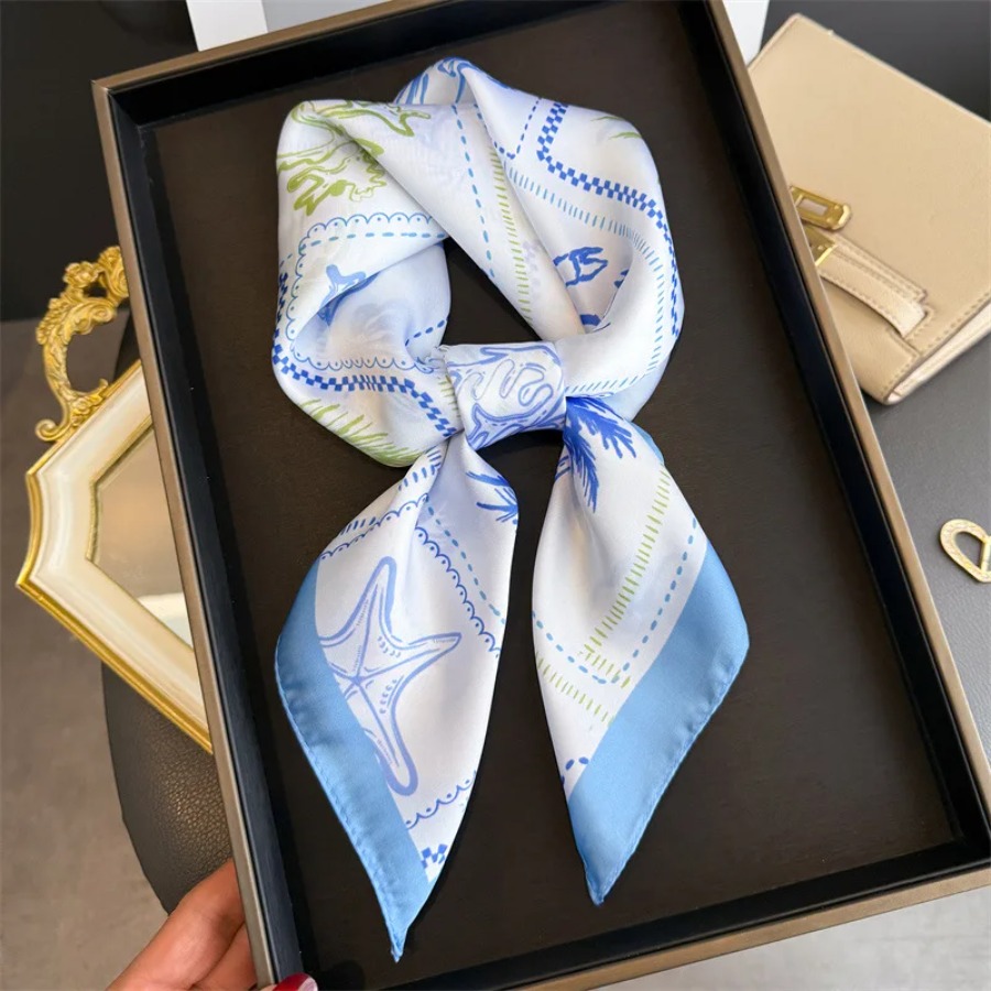 Blue Print Silk Square Scarf W – обзор и цена Bandana Cotton